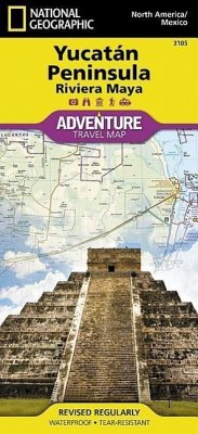 National Geographic Adventure Map Northern Yucatan Peninsula, Maya Sites, Mexico - National Geographic Maps