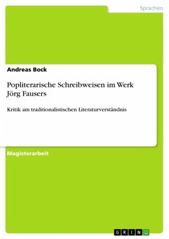 Popliterarische Schreibweisen im Werk Jörg Fausers