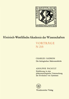 Die biologischen Makromoleküle. Einführung in eine phänomenologische Untersuchung der Evolution von Systemen - Sadron, Charles