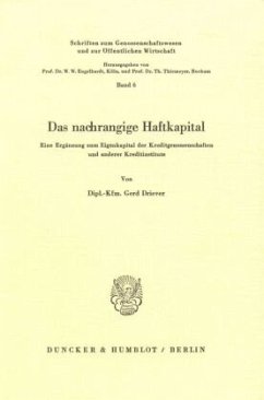 Cover Das nachrangige Haftkapital.