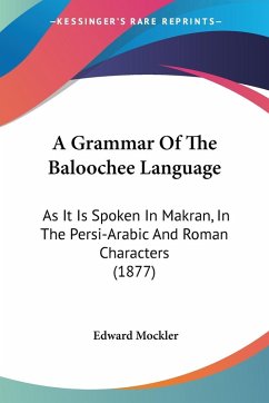 Cover A Grammar Of The Baloochee Language