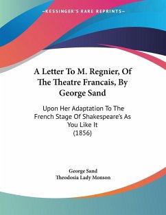 Cover A Letter To M. Regnier, Of The Theatre Francais, By George Sand