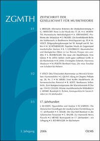 ZGMTH - Zeitschrift der Gesellschaft für Musiktheorie - Holtmeier, Ludwig, Stefan Rohringer und Oliver Schwab-Felisch
