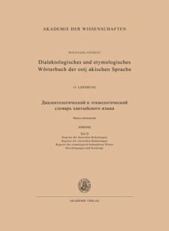 Dialektologisches und etymologisches Wörterbuch der ostjakischen Sprache 15. Lieferung (Abschluß) - Steinitz, Wolfgang