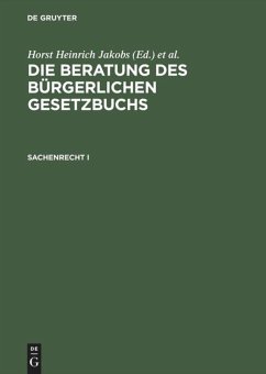 Sachenrecht I - Schubert, Werner;Jakobs, Horst H.