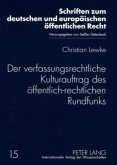 Der verfassungsrechtliche Kulturauftrag des öffentlich-rechtlichen Rundfunks Der verfassungsrechtliche Kulturauftrag des öffentlich-rechtlichen Rundfunks