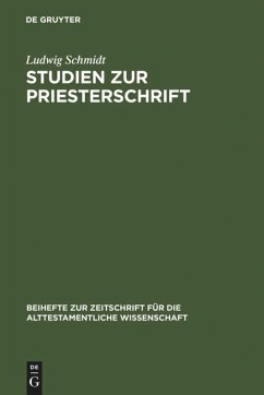 Studien Zur Priesterschrift: 214 (Beihefte zur Zeitschrift fur die Alttestamentliche Wissenschaft, 214)