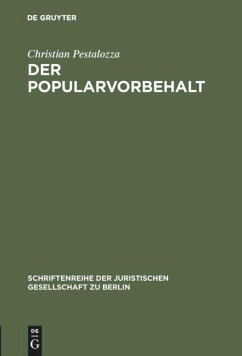 Der Popularvorbehalt - Pestalozza, Christian