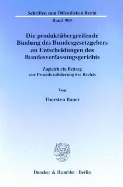 Die produktübergreifende Bindung des Bundesgesetzgebers an Entscheidungen des Bundesverfassungsgerichts. - Bauer, Thorsten