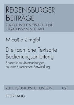 Cover Die fachliche Textsorte Bedienungsanleitung