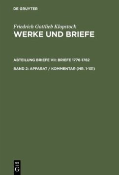 Apparat / Kommentar (Nr. 1-131) / Friedrich Gottlieb Klopstock: Werke und Briefe. Abteilung Briefe VII: Briefe 1776-1782 Abt. Briefe, Band 2, Bd.2 - Klopstock, Friedrich Gottlieb