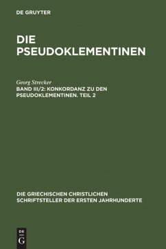 Konkordanz zu den Pseudoklementinen, Teil 2 - Strecker, Georg