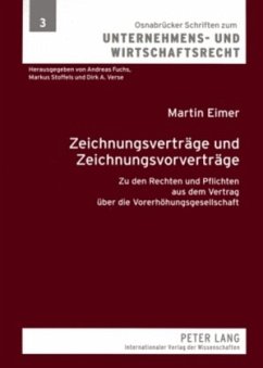 Zeichnungsverträge und Zeichnungsvorverträge - Eimer, Martin