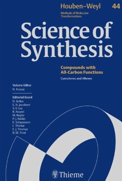 Cover Science of synthesis. Houben-Weyl methods of molecular transformations Category 6, Compounds with all-carbon functions, Vol. 44: Cumulenes and allenes / vol. ed. N. Krause. Authors V. Gandon.