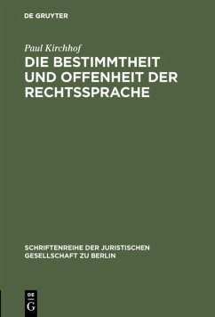 Cover Die Bestimmtheit und Offenheit der Rechtssprache