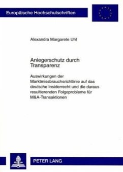Anlegerschutz durch Transparenz - Uhl, Alexandra