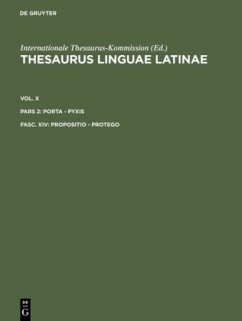 Cover propositio - protego / Thesaurus linguae Latinae. . porta - pyxis Vol. X. Pars 2. Fasc. X, Tl.2/14