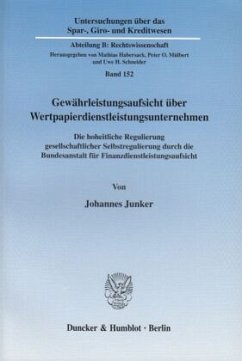 Cover Gewährleistungsaufsicht über Wertpapierdienstleistungsunternehmen.