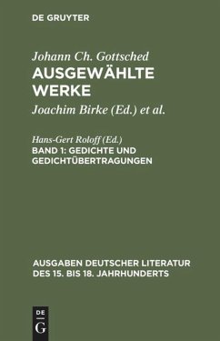 Gedichte und Gedichtübertragungen - Gottsched, Johann Christoph