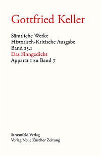 Sämtliche Werke. Historisch-Kritische Ausgabe, Band 23.1 - Keller, Gottfried