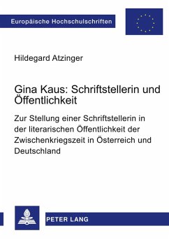 Cover Gina Kaus: Schriftstellerin und Öffentlichkeit