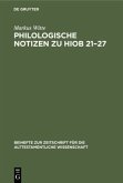 Philologische Notizen zu Hiob 21¿27