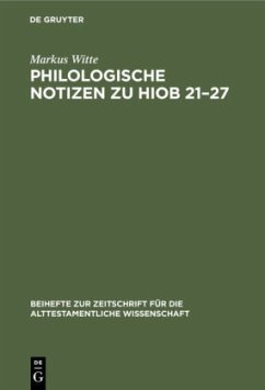 Philologische Notizen zu Hiob 21¿27 - Witte, Markus