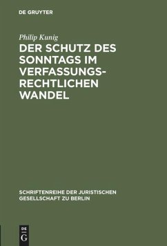 Cover Der Schutz des Sonntags im verfassungsrechtlichen Wandel