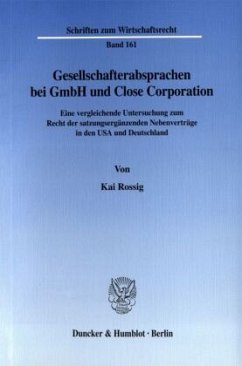 Cover Gesellschafterabsprachen bei GmbH und Close Corporation.