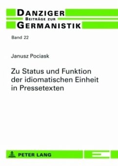 Cover Zu Status und Funktion der idiomatischen Einheit in Pressetexten
