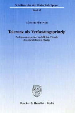 Toleranz als Verfassungsprinzip. - Püttner, Günter