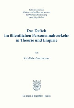 Das Defizit im öffentlichen Personennahverkehr in Theorie und Empirie. - Storchmann, Karl-Heinz