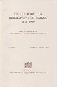 Österreichisches Biographisches Lexikon 1815-1950 / Österreichisches Biographisches Lexikon 1815-1950 58. Lieferung