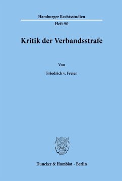 Kritik der Verbandsstrafe. - Freier, Friedrich v.