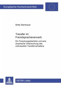 Transfer im Fremdspracherwerb - Steinhauer, Britta