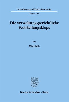 Die verwaltungsgerichtliche Feststellungsklage. - Selb, Wolf