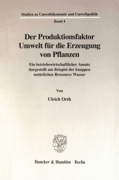 Cover Der Produktionsfaktor Umwelt für die Erzeugung von Pflanzen.