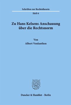 Zu Hans Kelsens Anschauung über die Rechtsnorm. - Vonlanthen, Albert