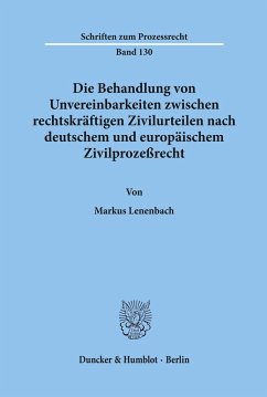 Die Behandlung von Unvereinbarkeiten zwischen rechtskräftigen Zivilurteilen nach deutschem und europäischem Zivilprozeßrecht. - Lenenbach, Markus