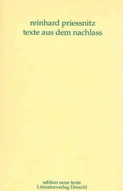 Werkausgabe / Texte aus dem Nachlass - Priessnitz, Reinhard
