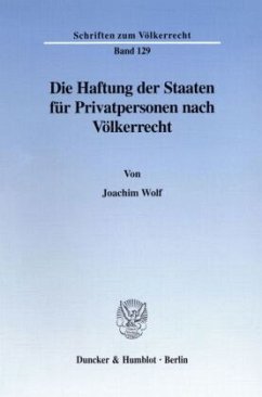 Die Haftung der Staaten für Privatpersonen nach Völkerrecht. - Wolf, Joachim