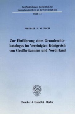 Cover Zur Einführung eines Grundrechtskataloges im Vereinigten Königreich von Großbritannien und Nordirland.