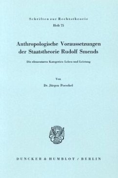 Cover Anthropologische Voraussetzungen der Staatstheorie Rudolf Smends.