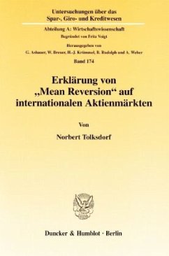 Erklärung von »Mean Reversion« auf internationalen Aktienmärkten. - Tolksdorf, Norbert