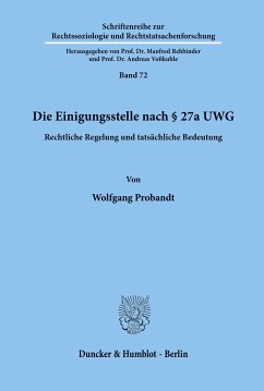 Die Einigungsstelle nach § 27a UWG. - Probandt, Wolfgang