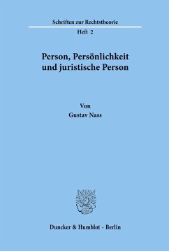 Person, Persönlichkeit und juristische Person. - Nass, Gustav