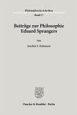 Beiträge zur Philosophie Eduard Sprangers.