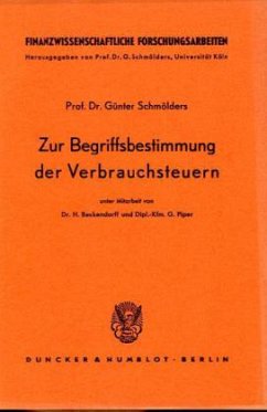 Cover Zur Begriffsbestimmung der Verbrauchsteuern.