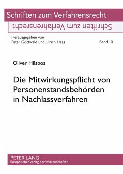 Cover Die Mitwirkungspflicht von Personenstandsbehörden in Nachlassverfahren
