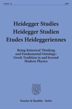 Heidegger Studies / Heidegger Studien / Etudes Heideggeriennes. - Emad, Parvis / Herrmann, Friedrich-Wilhelm von / Maly, Kenneth / Fédier, François / Coriando, Paola-Ludovika (eds.)